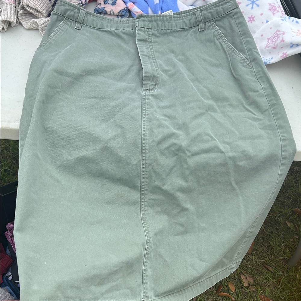Kim Rogers Sage Green A-Line Casual Skirt